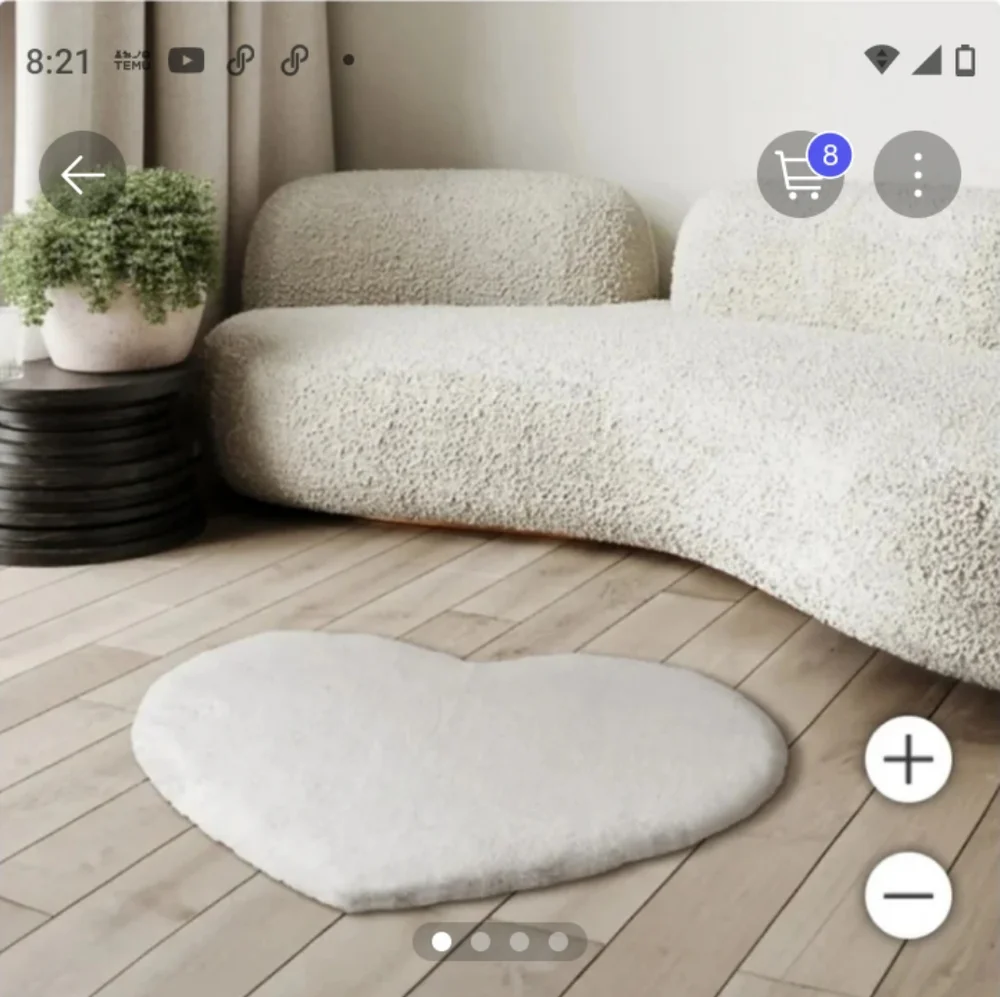 Mondetta Chateau Heart-Shaped Faux Fur Rug